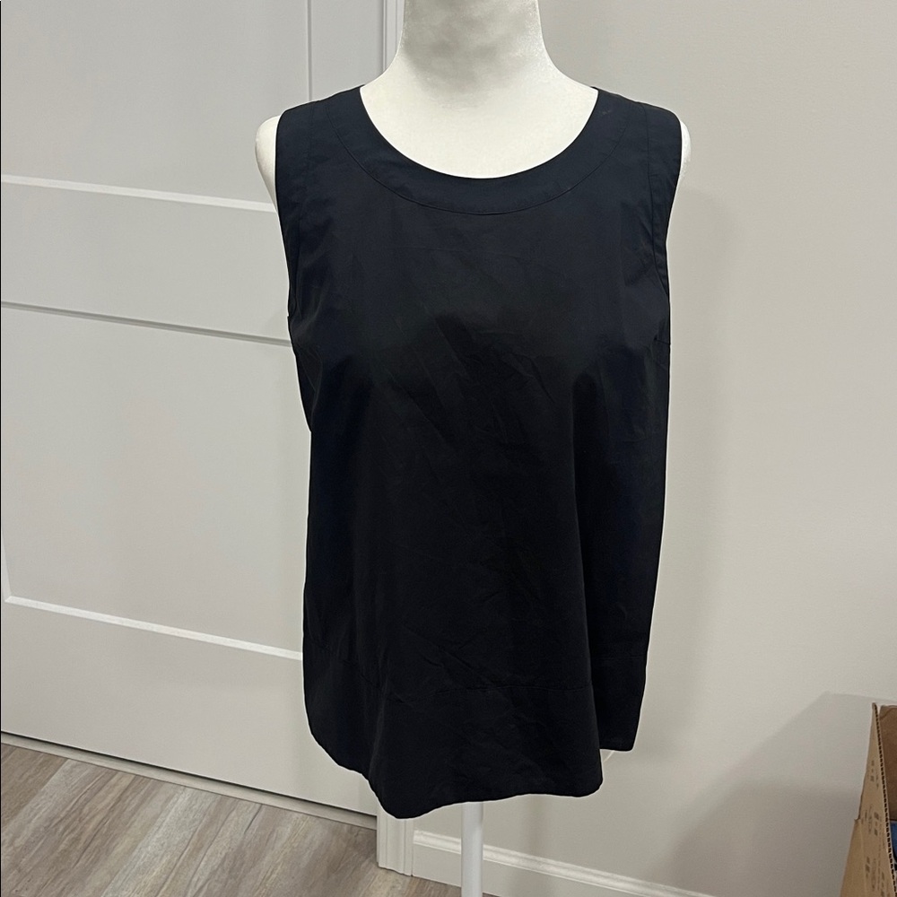 Black Sleeveless Top with back gold zipper